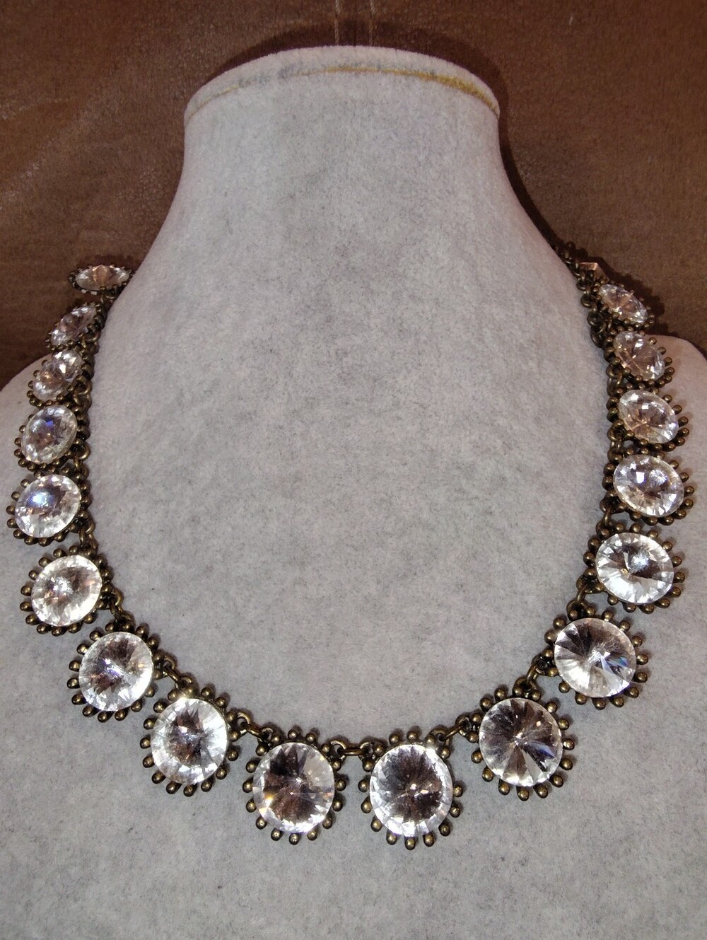 J. Crew Anna Wintour Georgian Collet Riviere Rivoli Crystal Necklace - 16 -22"